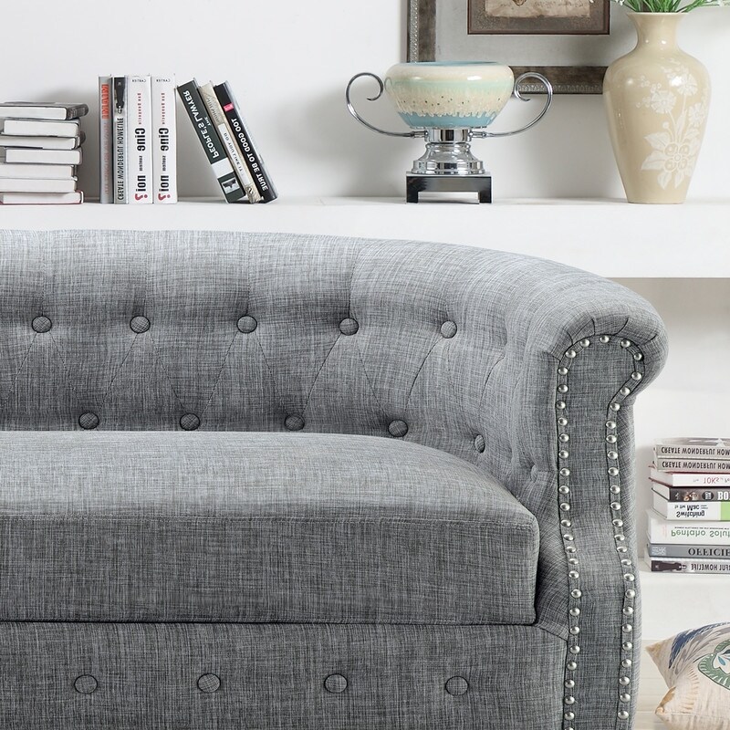 Rosevera Three Piece Living Room Tufted Sofa Set  Chesterfield