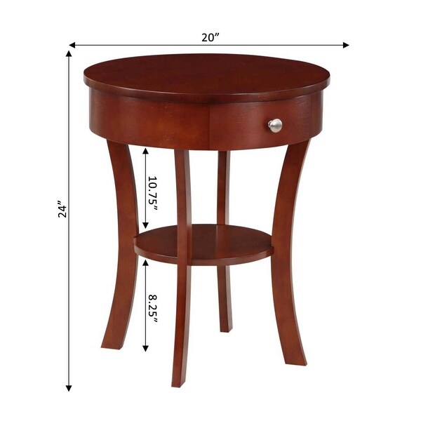 Copper Grove Round End Table with Drawer