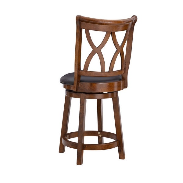 Carmen Big and Tall Rustic Oak Swivel Counter Stool