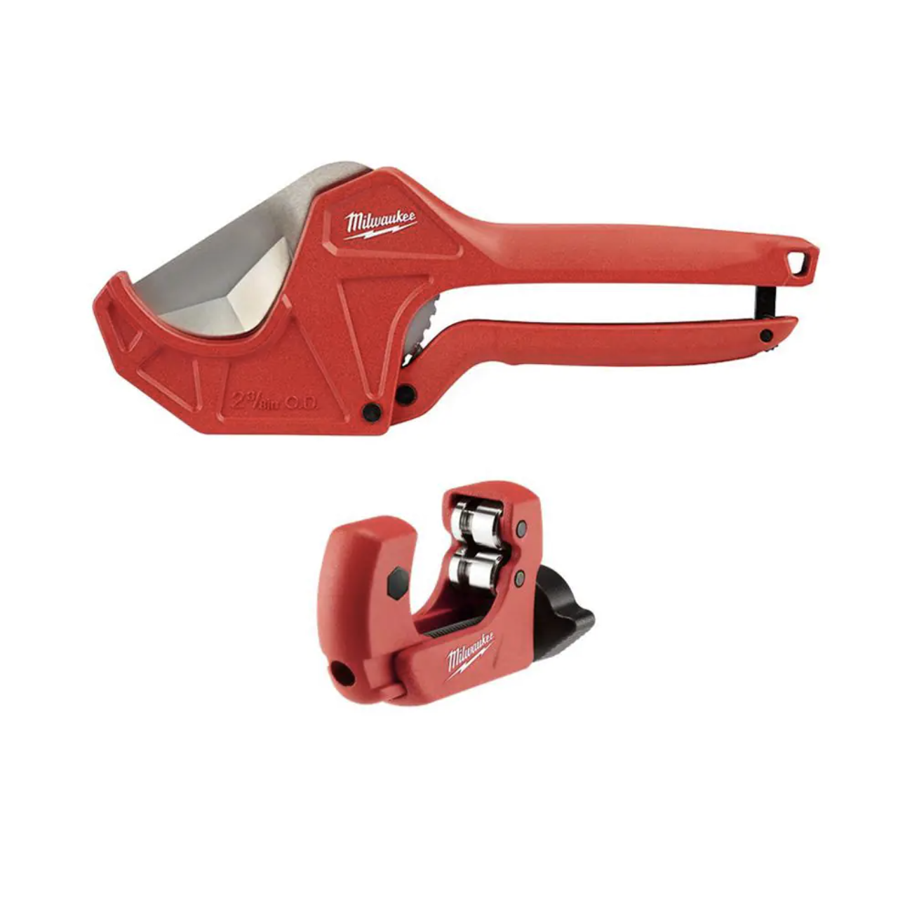 Milwaukee 2-3/8 in. Ratcheting PVC Pipe Cutter with 1 in. Mini Copper Tubing Cutter (2-PC)