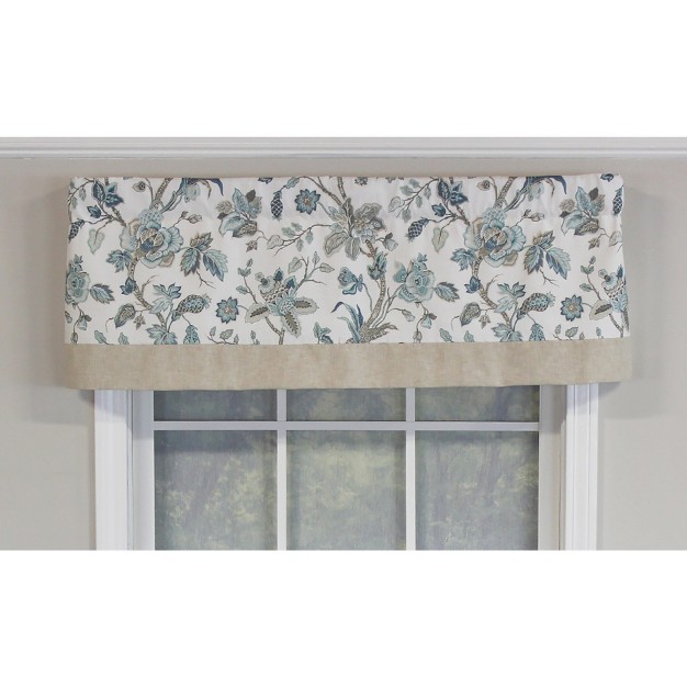 Gianna Banded 3in Rod Pocket Contrast Bottom Banding Valance 50in X 16in By Rlf Home