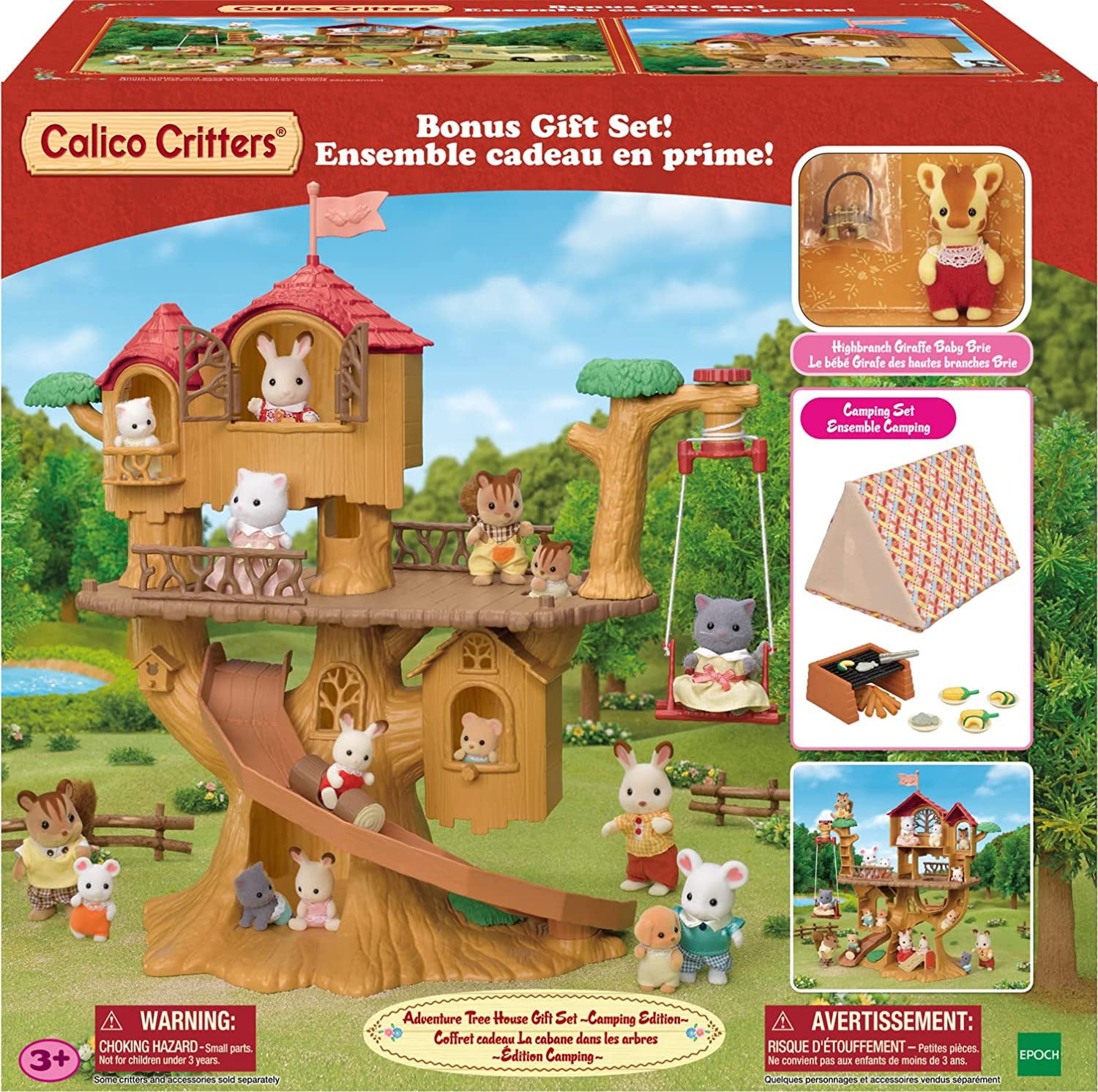 Calico Critters Adventure Treehouse Gift Set, Camping Edition, Dollhouse Playset