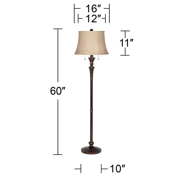 Tall Rich Bronze Copper Burlap Bell Shade For Living Room Bedroom Office House Home