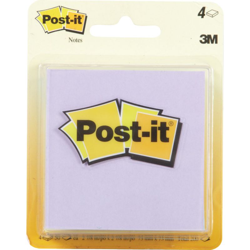 Post-It Note Pad 2-7 8 In. W. X 2-7 8 In. H. Yellow Pink Blue