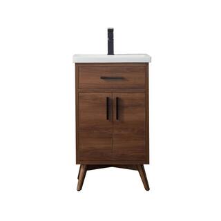 SUDIO Nelson 20.4 in. W x 15.7 in. D x 34 in. H Bath Vanity in Walnut with White Ceramic Top Nelson-20WN