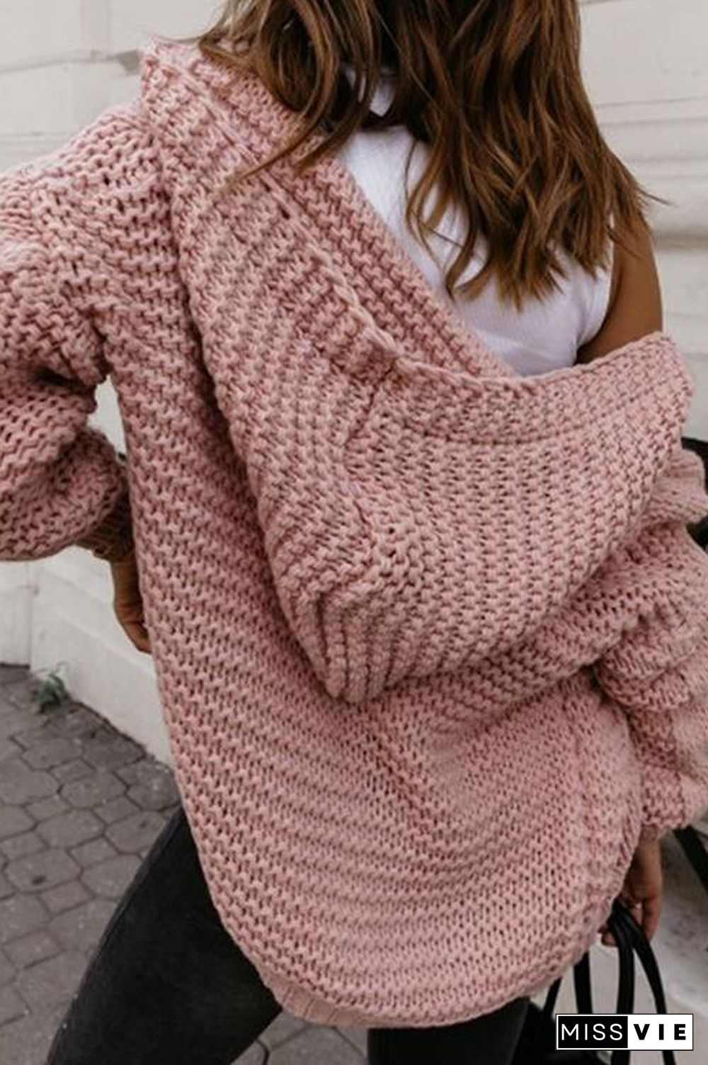 Knit Loose Hoodie Cardigan