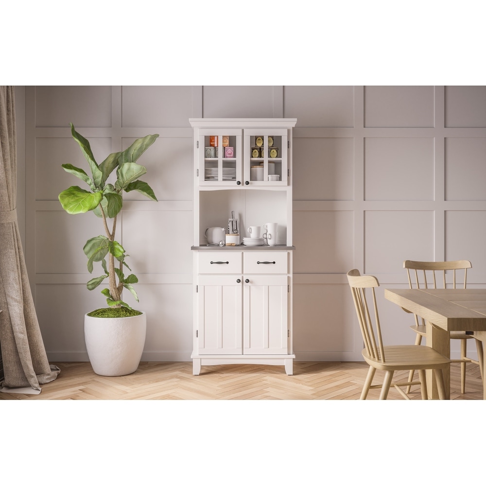 Homestyles Buffet Of Buffets Off White Wood Buffet with Hutch   31\