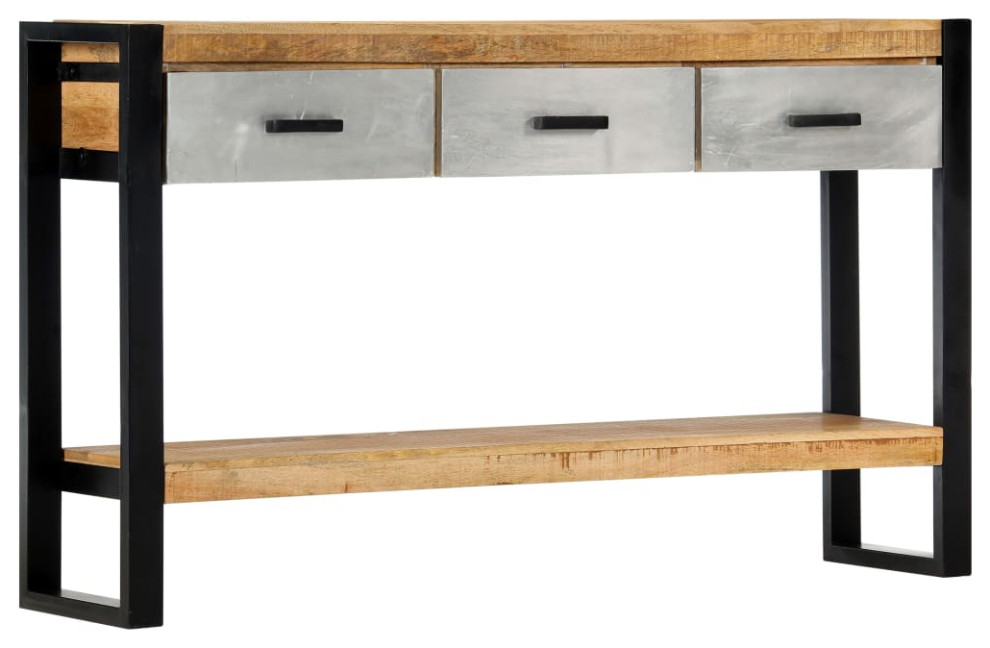 vidaXL Console Table Entryway Hall Table Narrow Side Table Solid Mango Wood   Industrial   Console Tables   by vidaXL LLC  Houzz