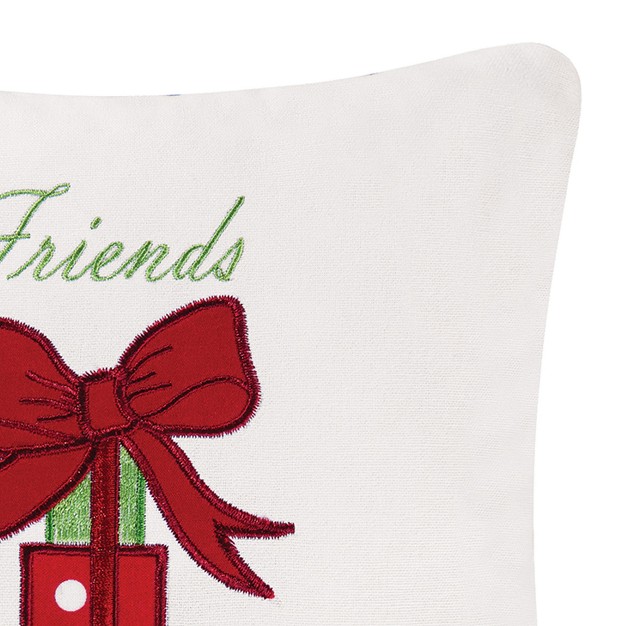 X 10 quot quot friends Are The Best Presents quot Holiday Saying Embroidered Saying Petite Accent Christmas Pillow