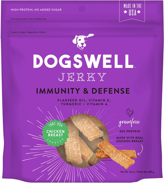 Dogswell Jerky Immune System Chicken Recipe Grain-Free Dog Treats