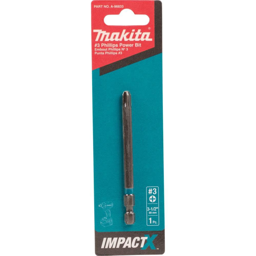 Makita Impact X #3 Phillips 3-1/2 Power Bit A-96833 from Makita