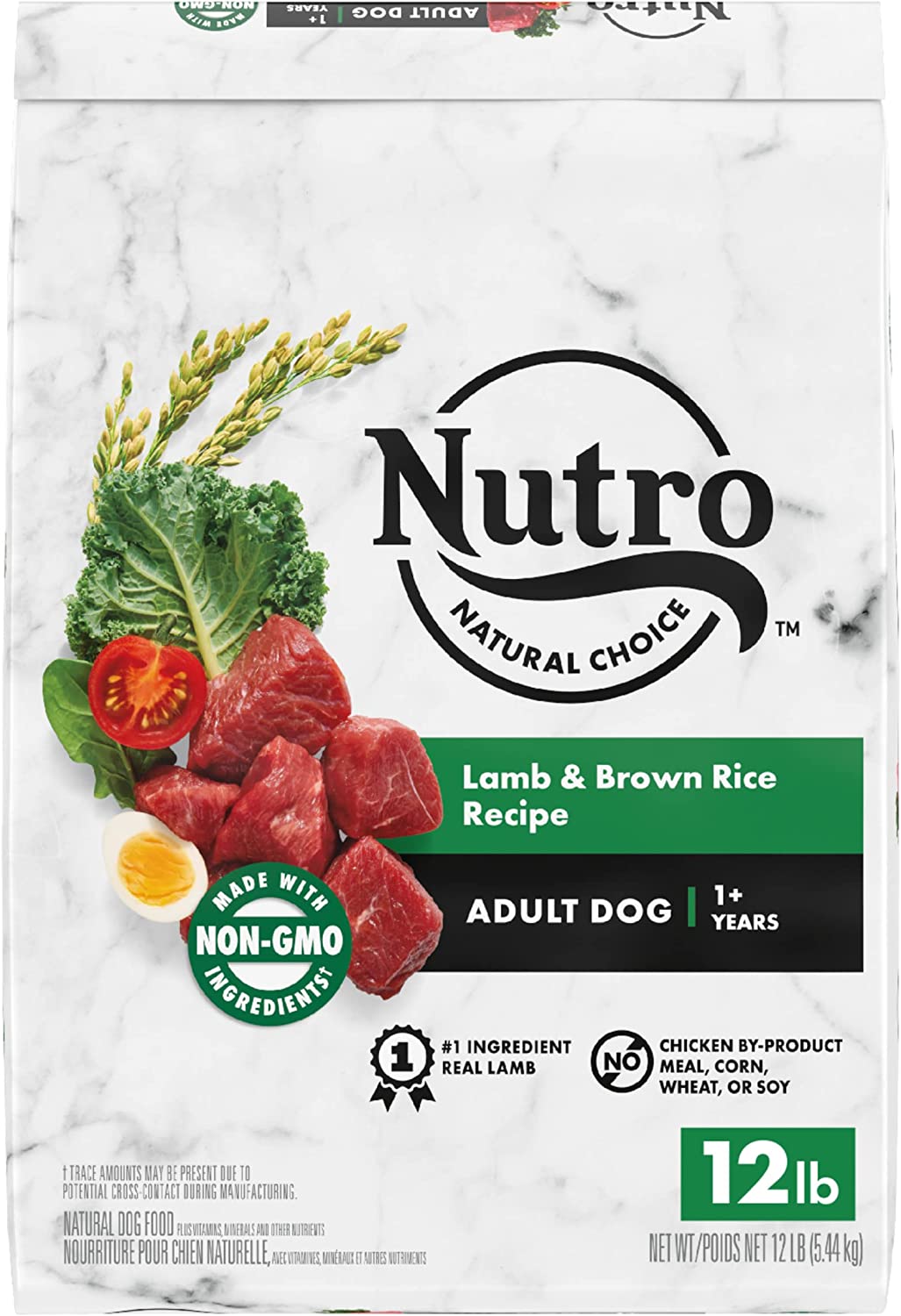 NUTRO NATURAL CHOICE Adult Dry Dog Food Lamb and Brown Rice Recipe 12 Pound (Pack of 1)