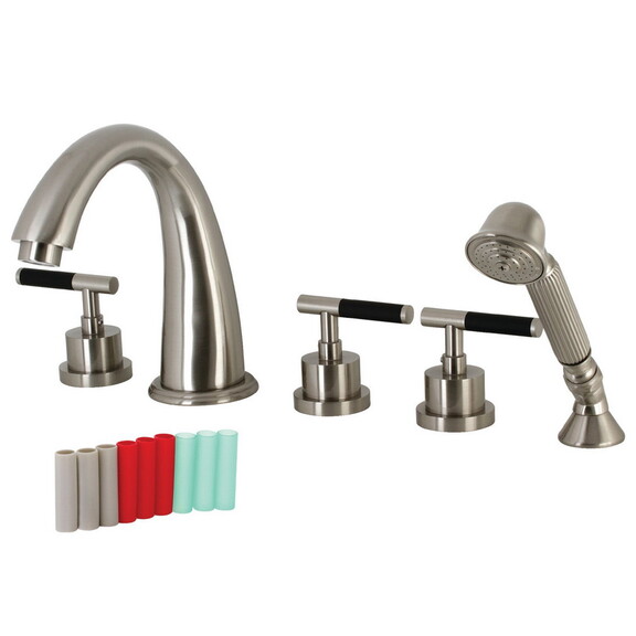 Kingston Brass KS23685CKL Kaiser Three Handle 5 Ho...