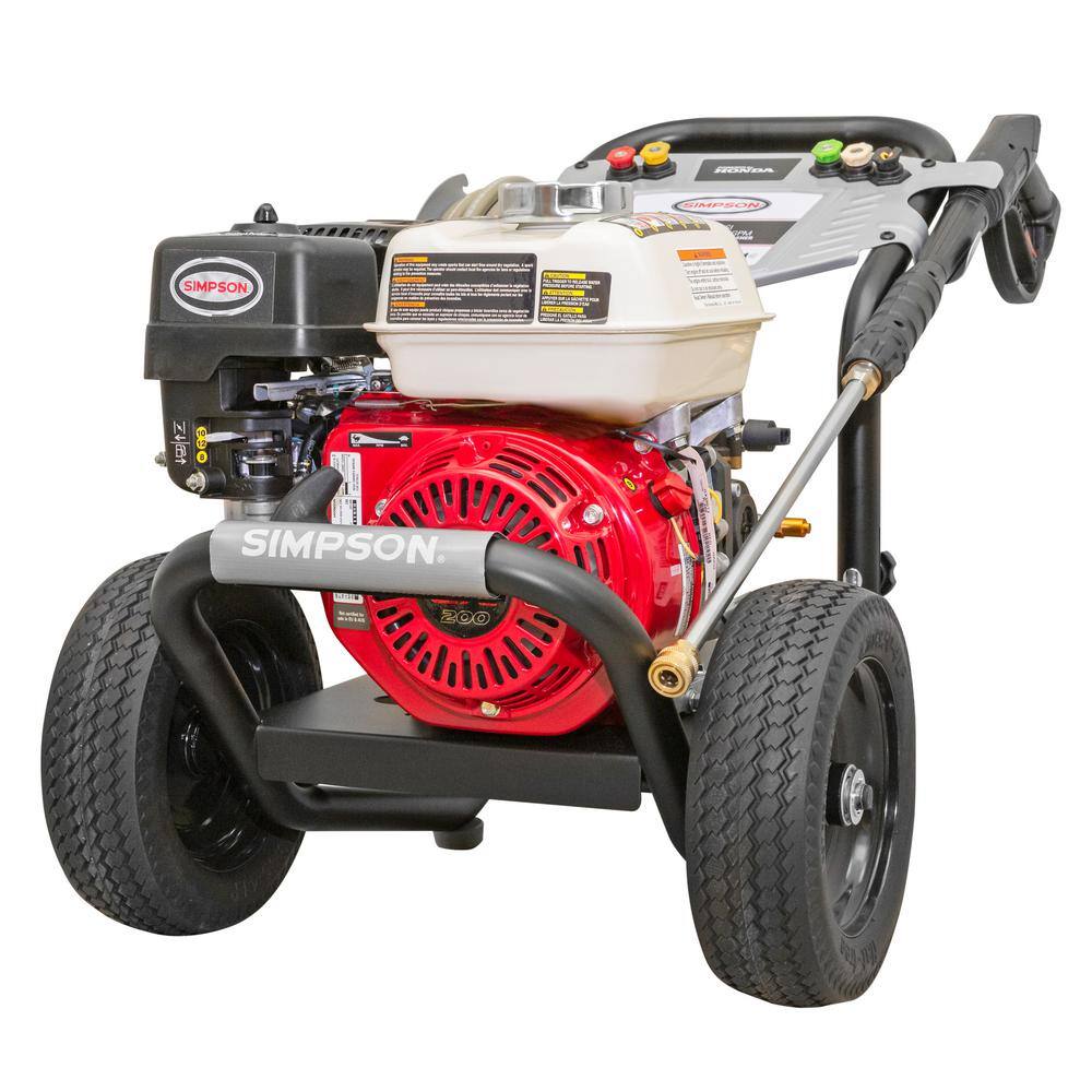 SIMPSON PowerShot 3500 PSI at 2.5 GPM HONDA GX200 with AAA Axial Cam Pump Cold Water Professional Gas Pressure Washer PS61002