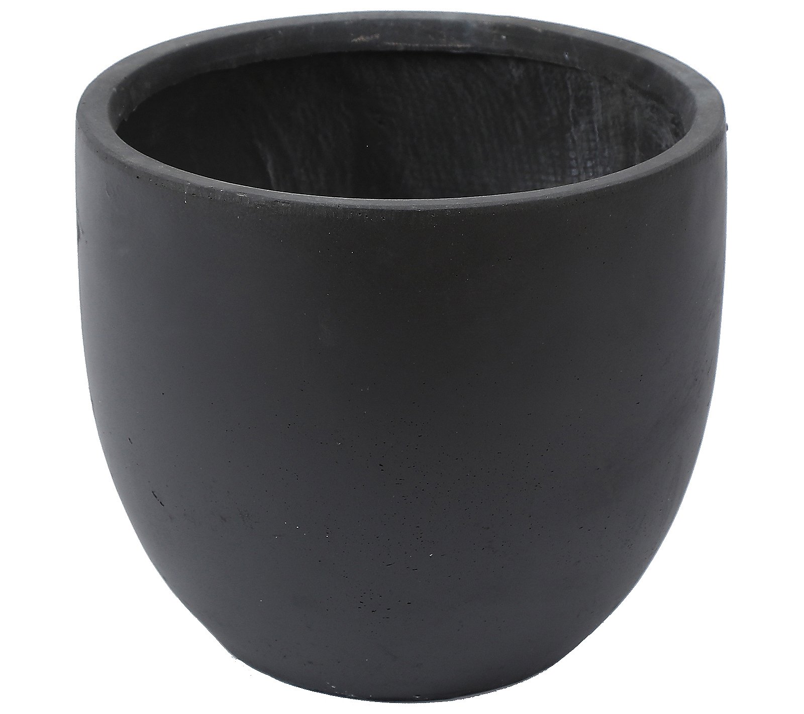 Luxen Home 2-Piece Black Round MgO Planters