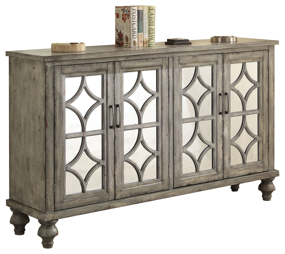 Velika Console Table  Weathered Gray   French Country   Console Tables   by Acme Furniture  Houzz