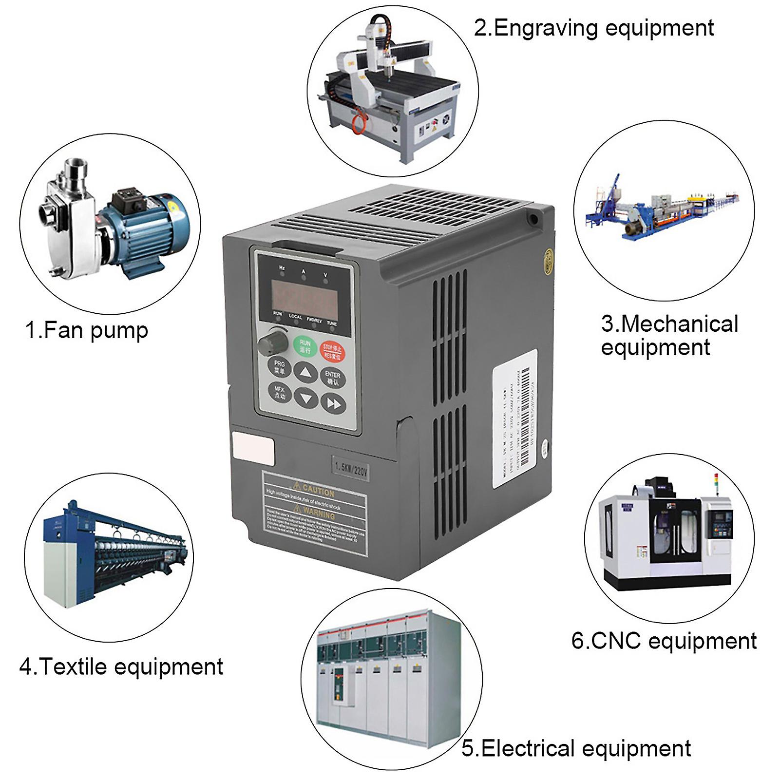 1.5kw 2hp Vector Type Vfd Frequency Inverter Converter 1-phase 220v To 3-phase 0-220v 7a