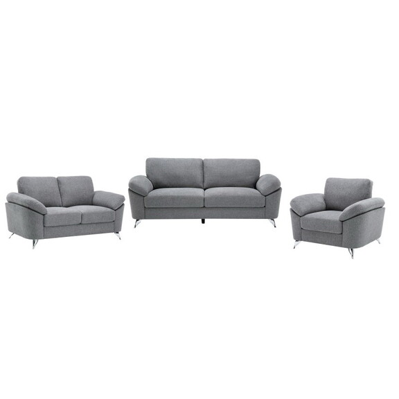 Villanelle Light Gray Linen Sofa Loveseat Chair Li...