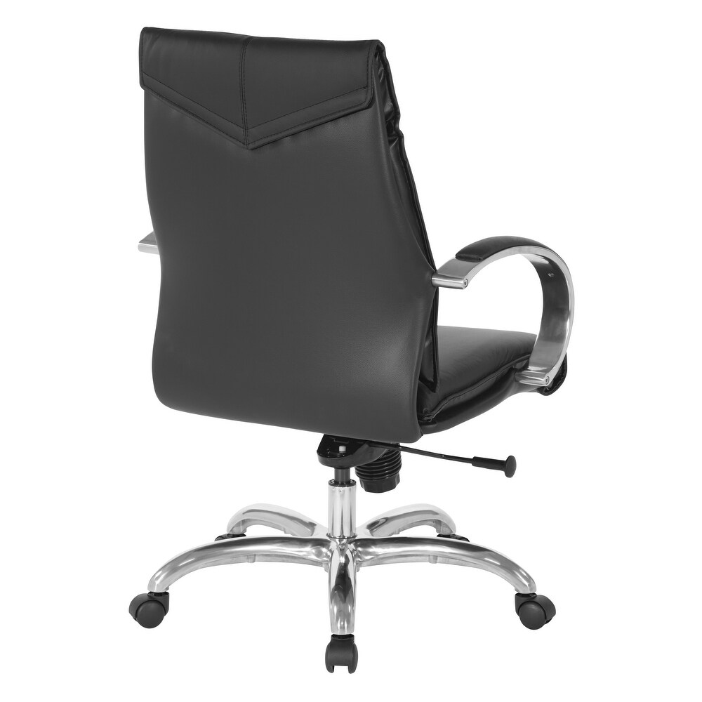 Deluxe Mid Back Executive Black Leather Chair