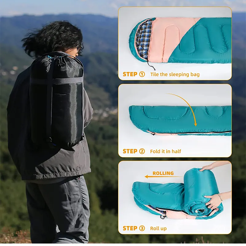 Waterproof Lightweight Camping Envelope Hot Sale Fill Hollow Cotton Polyester Adults Sleeping Bag