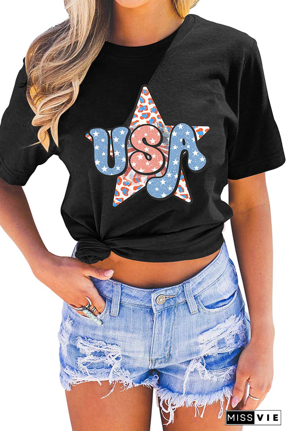 Independence Day USA Star Graphic Tee