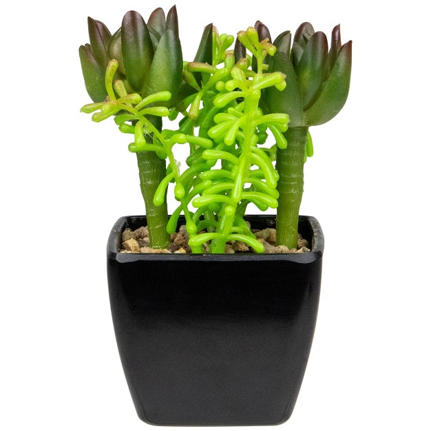 Potted Green Artificial Succulent Arrangement