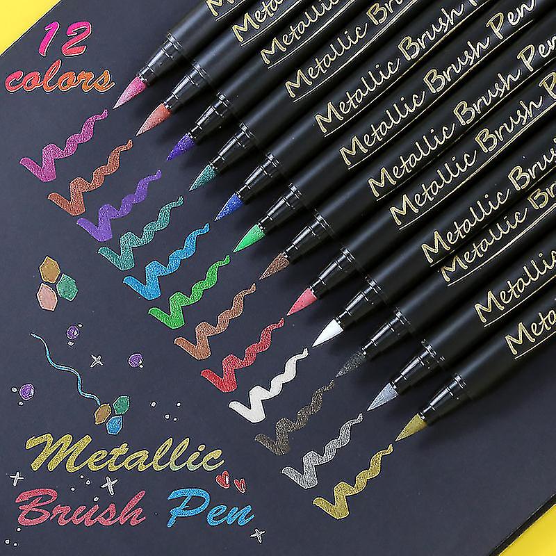 12 Colors Soft Tip Acrylic Paint Pens Paint Markers With Fine Tip Medium Tip， Paint Pens For Rock Painting， Ceramicwood， Fabric