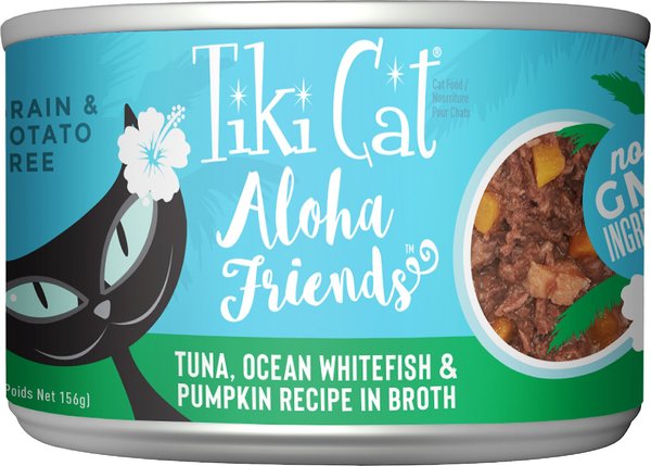 Tiki Cat Aloha Friends Tuna with Ocean Whitefish and Pumpkin Grain-Free Wet Cat Food