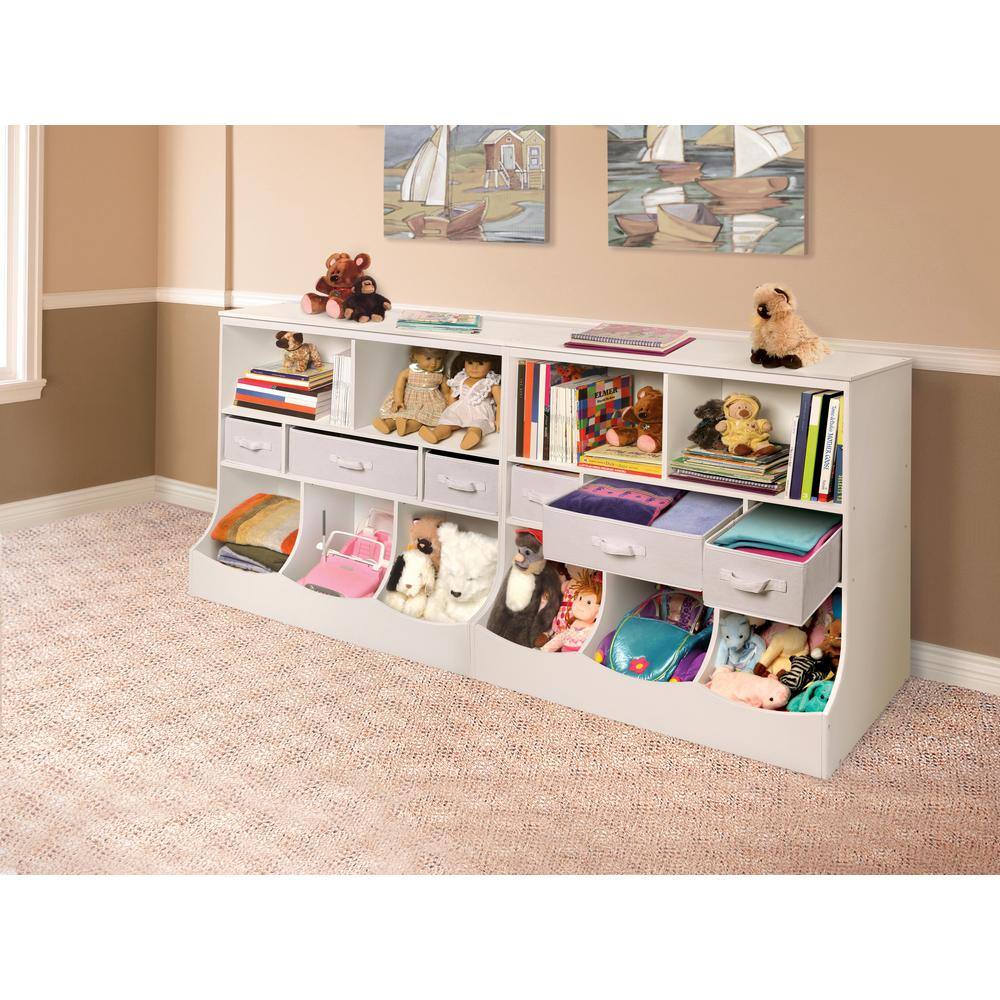 36.75 in. H x 36.5 in. W x 15.75 in. D White MDF 8-Cube Organizer 98861