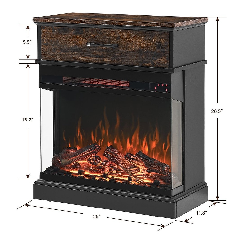 1500W Portable Electric Fireplace Heater with 400 Sq. Ft. Radius