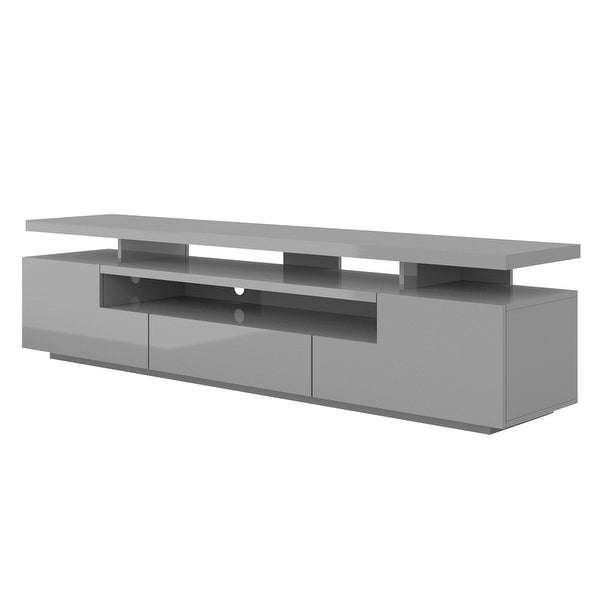 Strick and Bolton Sparkes 77-inch High Gloss TV Stand with LED Lights