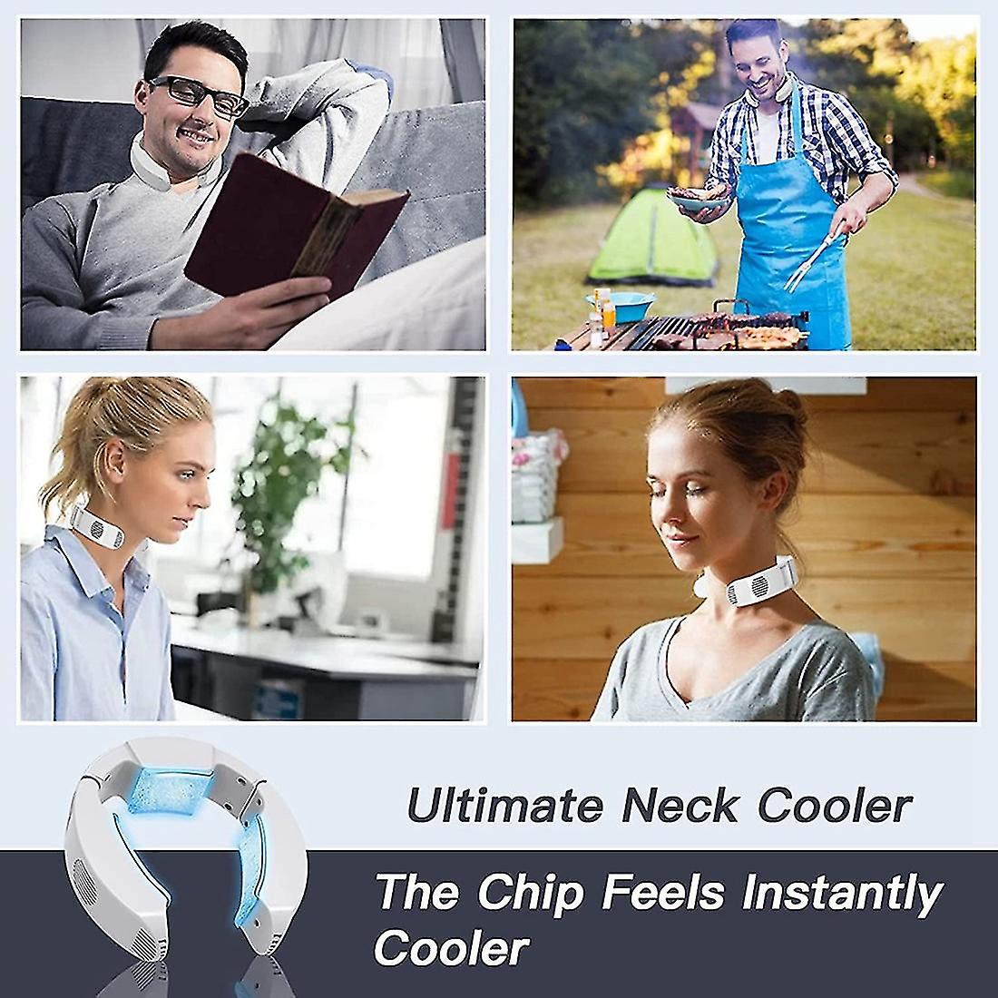 Neck Fan， Neck Air Conditioner， 3 Cooling Plates， Portable Neck Fan， Hands Free Neck Fan， Semicondu