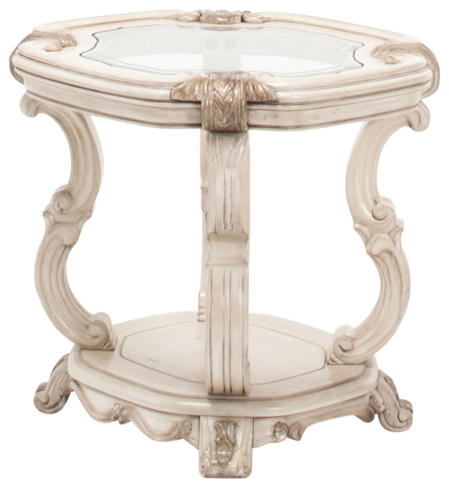 Platine de Royale  End Table  Champagne   Victorian   Side Tables And End Tables   by Michael Amini  Houzz