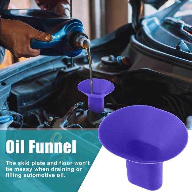 Unique Bargains Oil Funnel Silicone Oil Change Funnel For Utvs Atvs Cars Motorcycles Trucks Blue