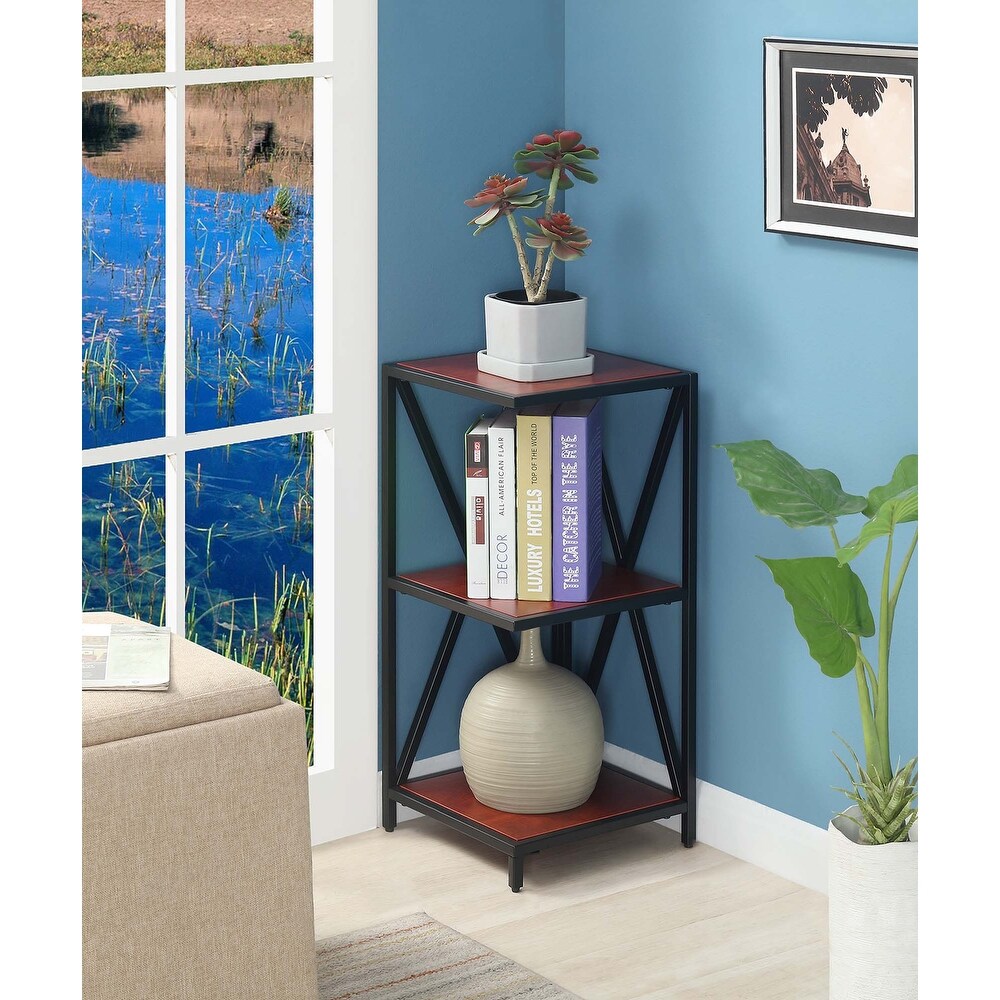 Convenience Concepts Tucson Metal 3 Tier Corner Bookcase