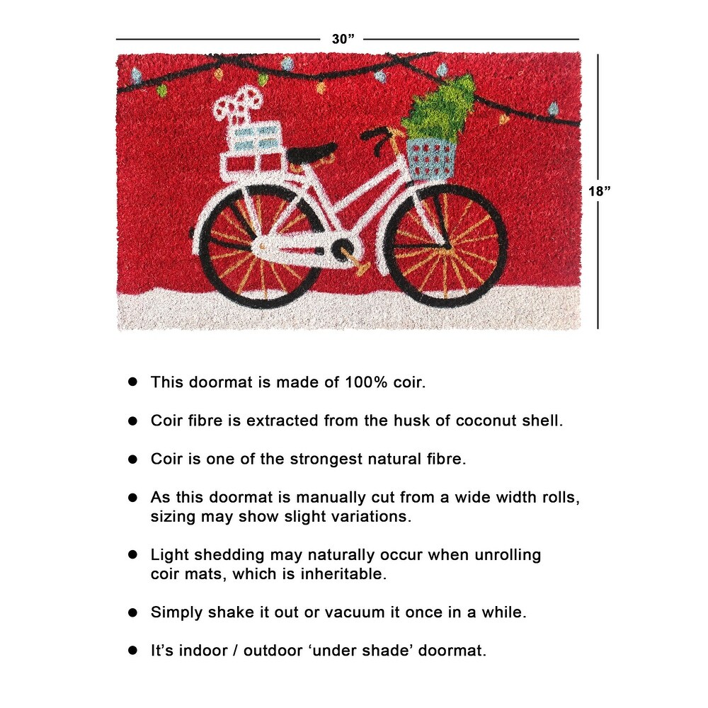 RugSmith Multi Machine Tufted Christmas Cycle Doormat  18\