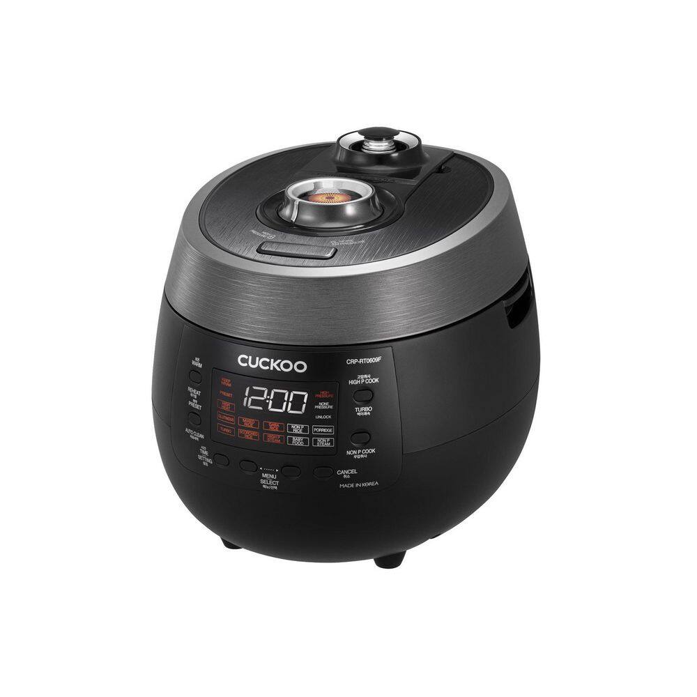 Cuckoo 6-Cup Black Twin Heating Pressure Rice Cooker CRP-RT0609FB