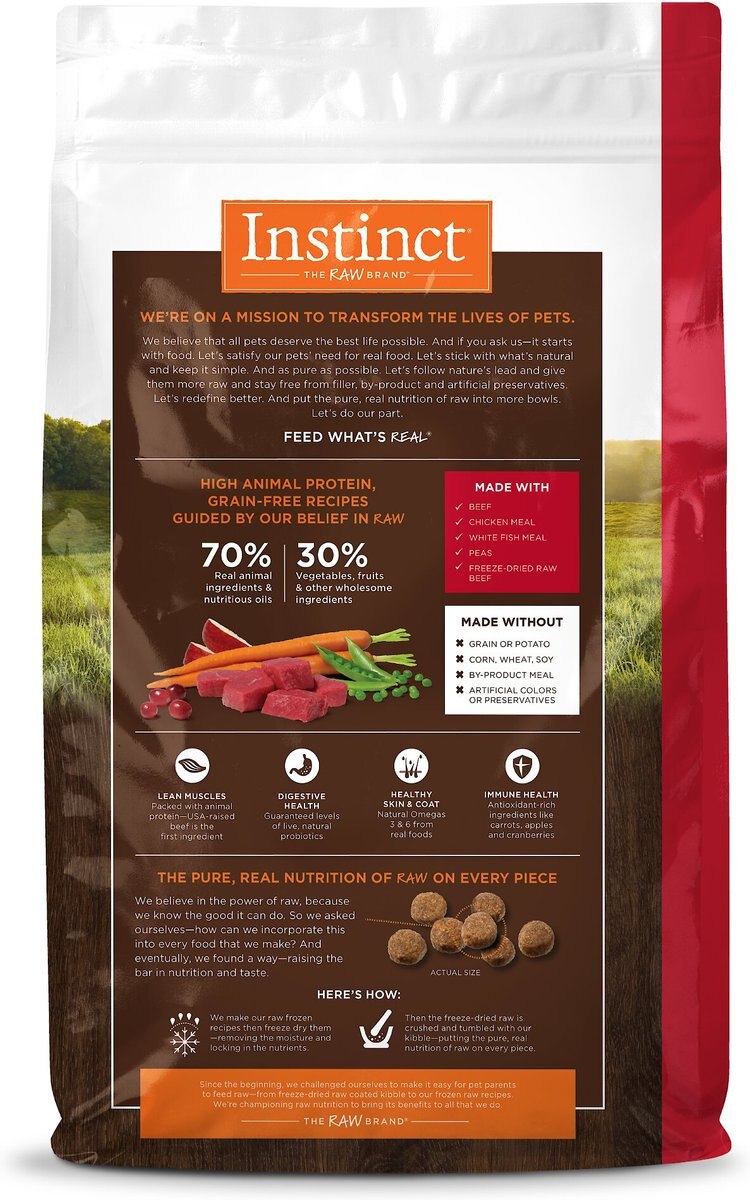 Instinct Original Grain-Free Recipe with Real Beef Freeze-Dried Raw Coated Dry Dog Food