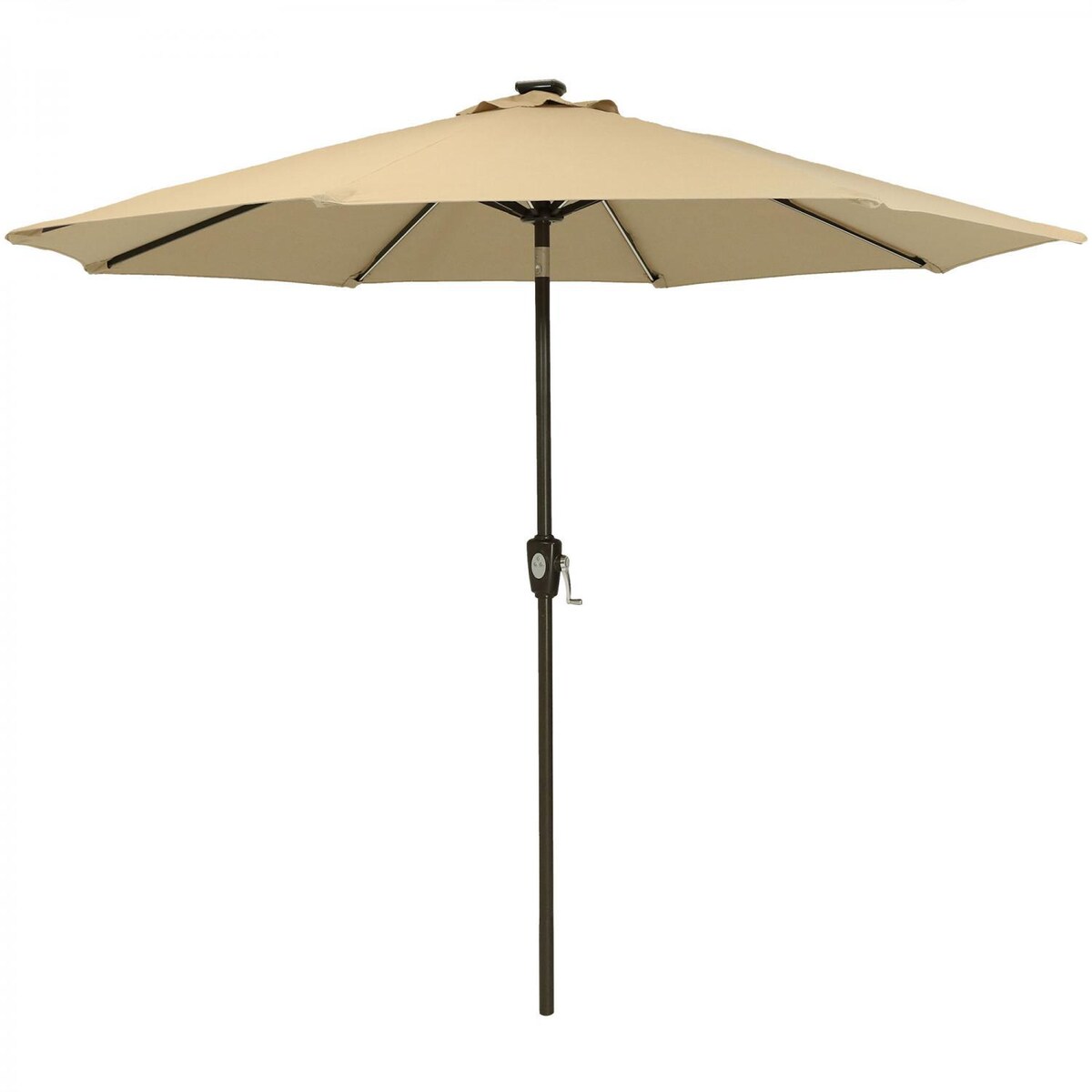 Ultimate Patio 9 Ft. Solar Lighted Octagonal Aluminum Patio Market Umbrella W/ Crank and Tilt