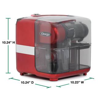 Omega Red Cold Press 365 Masticating Slow Juicer with On-Board Storage JCUBE500RD