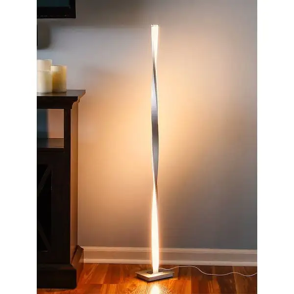 Brightech Helix LED Floor Lamp - Silver