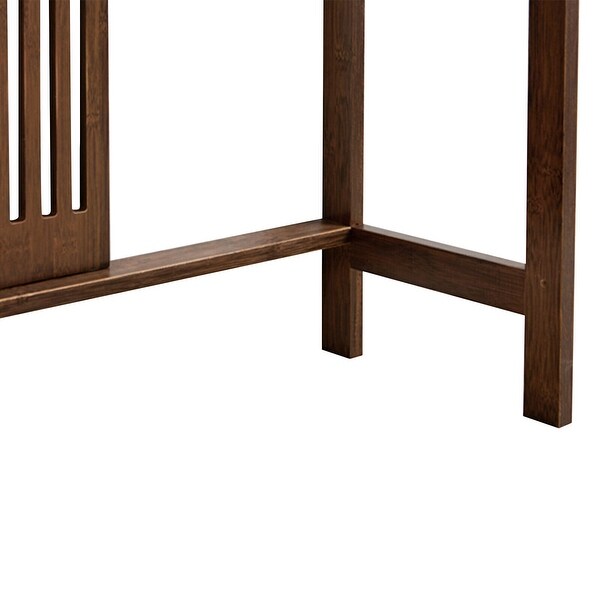 Bamboo Entryway Console Table with Lower Shelf