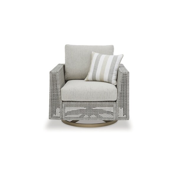 Signature Design by Ashley Seton Creek Gray Outdoor Swivel Lounge with Cushion