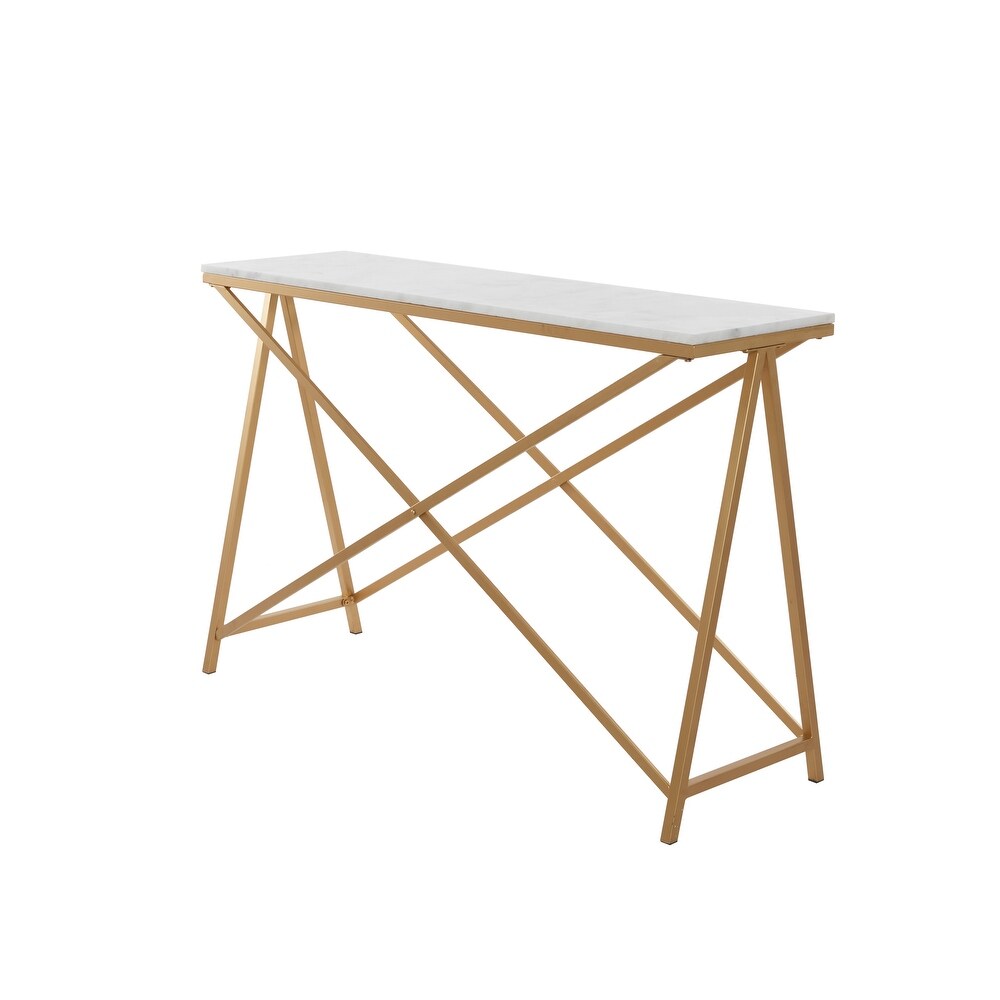 White Contemporary Console Table   47 x 14 x 31