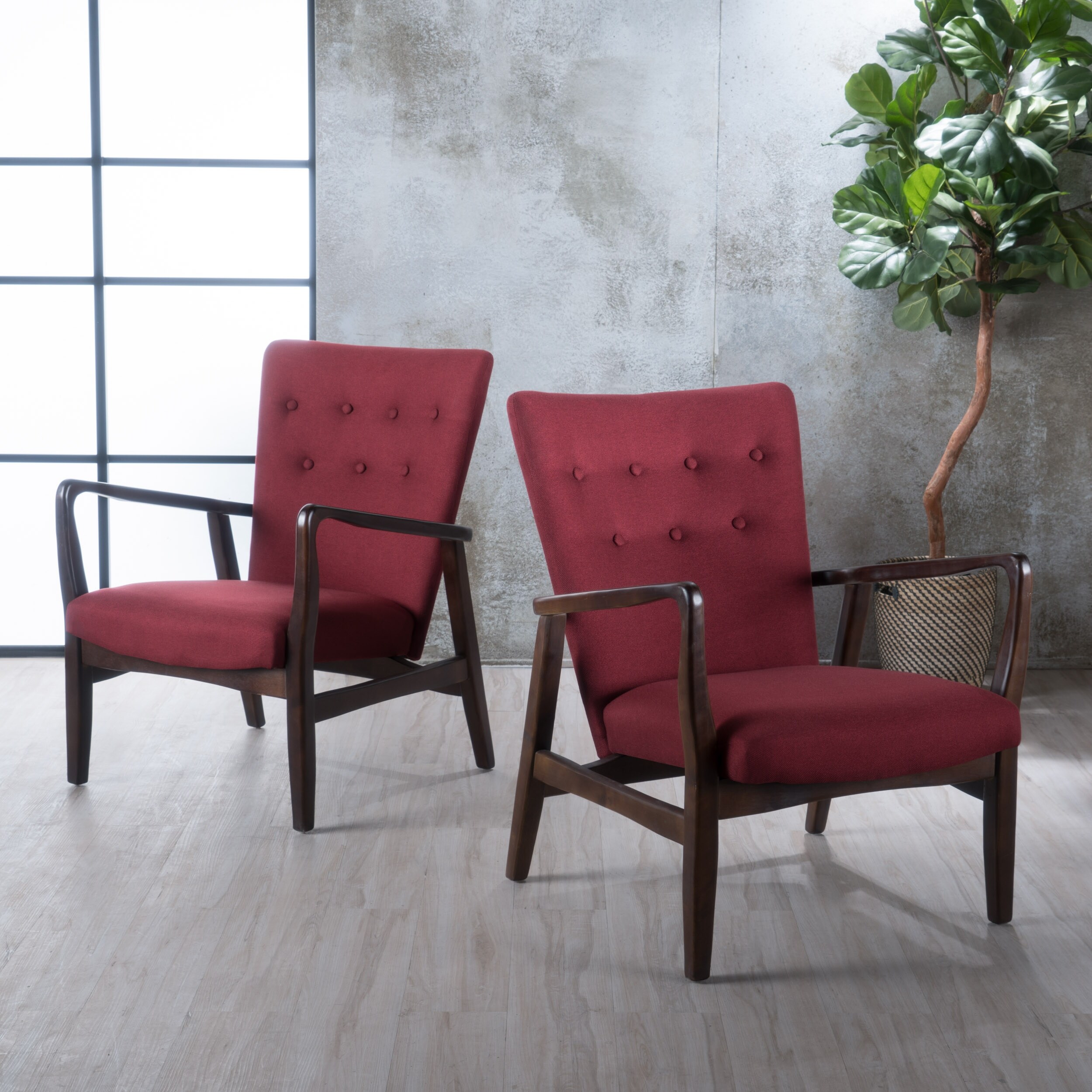 Becker Fabric Arm Chair (Set of 2) by Christopher Knight Home