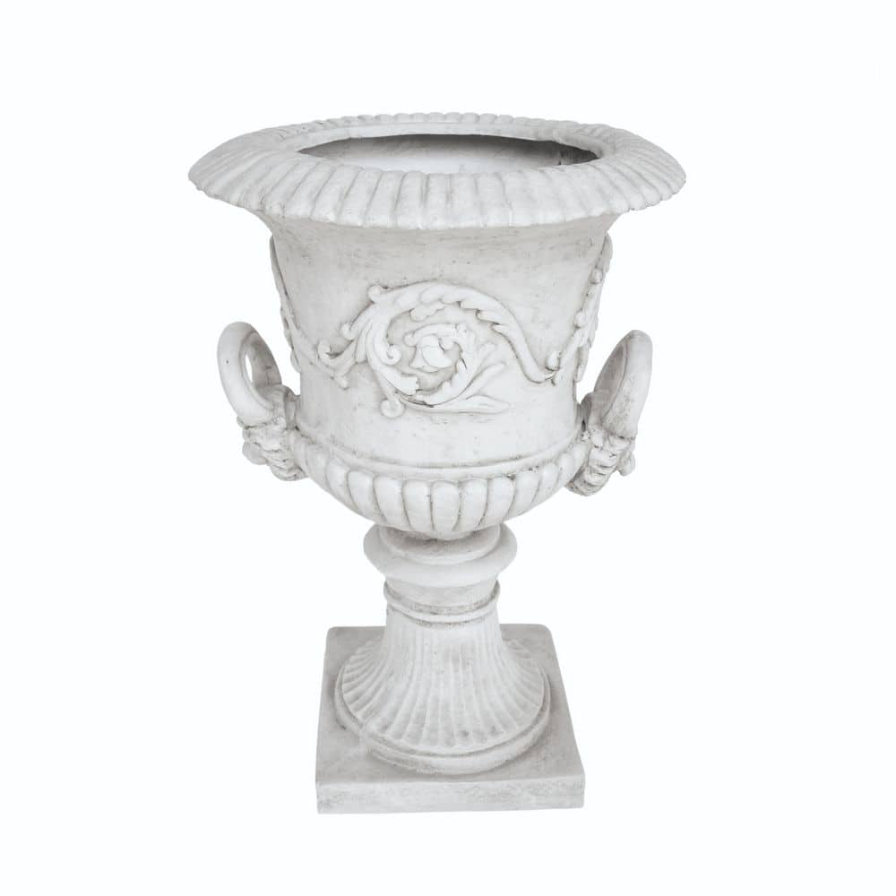 Noble House Adonis 18.75 in. Antique White Concrete Urn Planter 54446