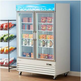 Cooler Depot 53 in. W 45 cu. ft. AutoCycle Defrost 2-Glass Door Commercial Merchandiser Reach-In Upright Freezer in White DXXD1.2BM2F