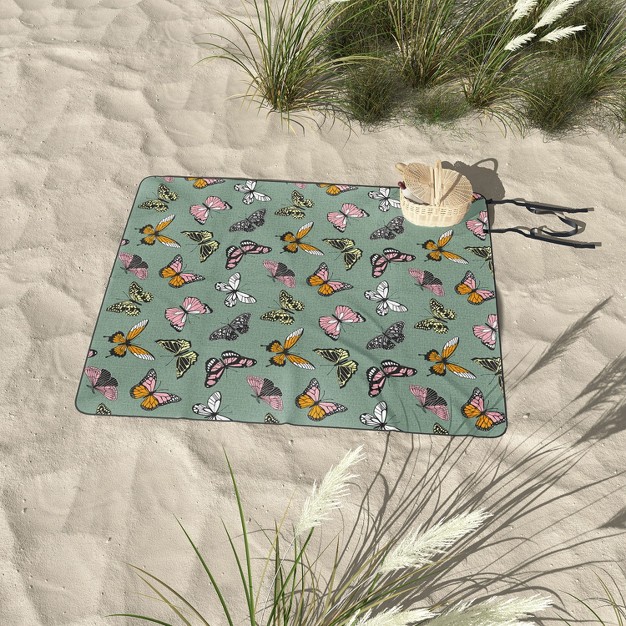 Emanuela Carratoni Wild Butterflies Picnic Blanket Deny Designs