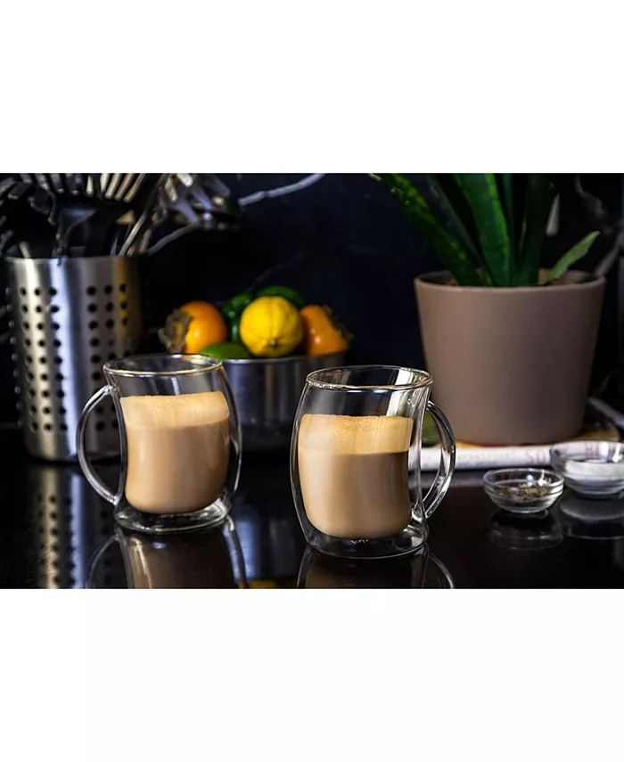 JoyJolt Caleo Double Wall Insulated Latte Glasses Set of 4