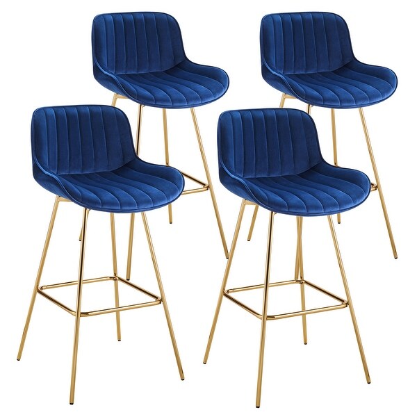 Art Leon Swivel Velvet Bar Stools (Set of 4)